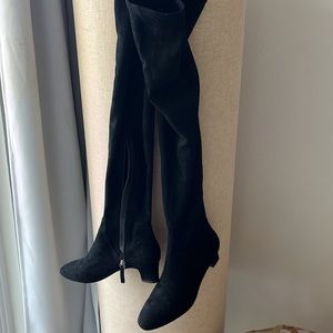 Suede above knee high boots